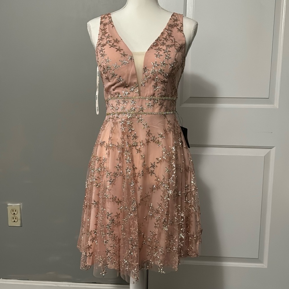 soieblu pink dress with glitter- size medium